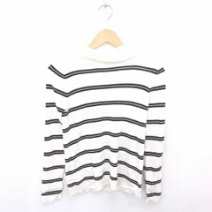 ユナイテッドアローズ A DAY IN THE LIFE UNITED ARROWS ニット セーター タートルネック ボーダー ウール 長袖 アイボリー ブラック 白 黒 /TT12