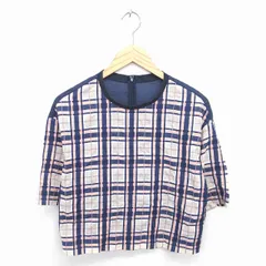 B&Y ユナイテッドアローズ BEAUTY&YOUTH ビューティー&ユース カットソー Tシャツ チェック 丸首 半袖 ネイビー ベージュ 紺 薄茶 /TT22