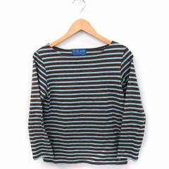 アーバンリサーチ ドアーズ URBAN RESEARCH DOORS Tシャツ カットソー ボーダー 丸首 長袖 綿 1 グリーン 緑 ブラウン 茶 /FT41