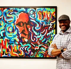 マイルス・デイヴィス アブストラクトアートプリント、ジャズミュージック、キンダ・ブルーのインスピレーション