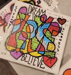 抽象イラストレーション、インスピレーション、シュルレアリスム、ワードアート、自由な発想、クールカラー、キャンバスイラストレーション、水彩画、ミクストメディア、アーバン