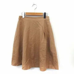 インディヴィ INDIVI スカート フレア タック シンプル サイドジップ 36 ベージュ /ST35