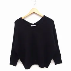 フリークスストア FREAKS STORE Vネック ニット セーター 長袖 ワイド 無地 厚手 F ブラック 黒 /FT47