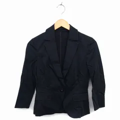 ミッシェルクラン MICHEL KLEIN ジャケット アウター テーラード 裏地なし コットン混 無地 38 黒 ブラック /NT20