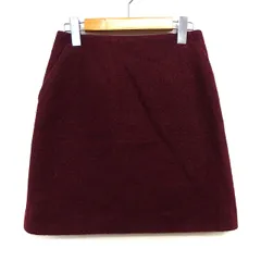 ロペピクニック ROPE Picnic 台形 スカート ミニ 膝上 シンプル バックジップ ウール混 36 ワインレッド 赤 /HT16