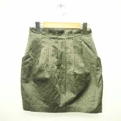 フレイアイディー FRAY I.D スカート タイト ミニ 総柄 バックジップ シルク混 薄手 0 カーキ ブラック 黒 /TT29