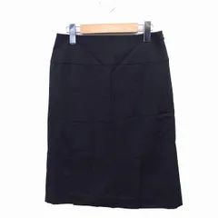 ナチュラルビューティーベーシック NATURAL BEAUTY BASIC Aラインスカート スリット ひざ下丈 無地 シンプル M ブラック 黒 /FT11