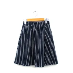 ローリーズファーム LOWRYS FARM フレア スカート ミニ ストライプ F ネイビー 紺 /KT27