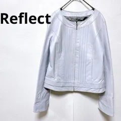 リフレクト Reflect レザージャケット 羊革 9号 M ライトブルー ■