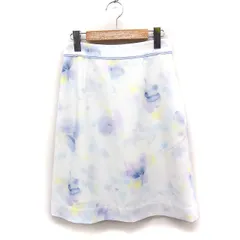 プロポーション ボディドレッシング PROPORTION BODY DRESSING フラワープリント 台形スカート ひざ丈 2 ホワイト 白 /FT16