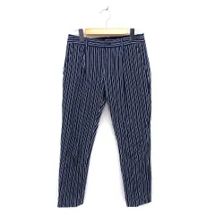ジャーナルスタンダード JOURNAL STANDARD パンツ テーパード コットン 綿 ストライプ ジップフライ タック 36 紺 ネイビー /NT24