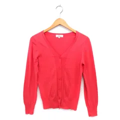 レキップヨシエイナバ L'EQUIPE YOSHIE INABA カーディガン ニット コットン 綿 リブ ハイゲージ 長袖 40 ピンク /NT31