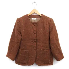 ビッキー VICKY ジャケット アウター ウール ノーカラー 総裏地 ワイド 9 茶 ブラウン /NT3