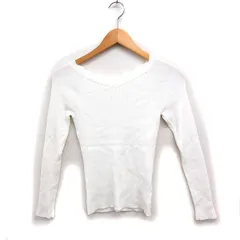 マイストラーダ Mystrada リブ ニット セーター Vネック 無地 38 ホワイト 白 /FT23