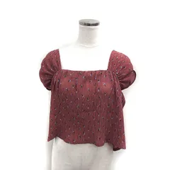 カスタネ Kastane フラワープリント ブラウス 半袖 クロップド丈 プリーツ加工 F ピンクブラウン /FT1