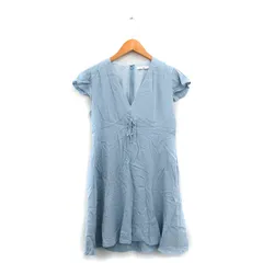 スライ SLY ワンピース 半袖 ミニ Vネック レースアップ シンプル 2 ライトブルー /KT17
