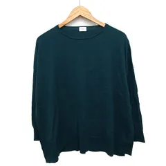 アーバンリサーチ ドアーズ URBAN RESEARCH DOORS セーター ニット 無地 シンプル 切替リブ 長袖 丸首 ウール 毛 M ダークグリーン 緑 /HT28