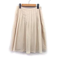 N.Natural Beauty Basic N.ナチュラルビューティーベーシック フレア スカート 膝下 シフォン 無地 シンプル タック 綿混 S ベージュ /HT29