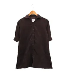 チャオパニック ティピー CIAOPANIC TYPY シャツ ワンピース 五分袖 ミニ コーデュロイ シンプル S ダークブラウン /KT19