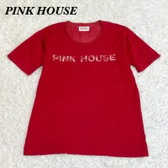 PINK HOUSE ワッペンロゴ 半袖Tシャツ カットソー L レッド