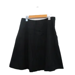 ナチュラルビューティーベーシック NATURAL BEAUTY BASIC フレア スカート ミニ ウール シンプル L ブラック 黒 /KT24