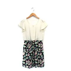 プロポーション ボディドレッシング PROPORTION BODY DRESSING ワンピース 半袖 ミニ 切替 花柄 3 アイボリー 白 ネイビー 紺 /KT23