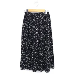 プロポーション ボディドレッシング PROPORTION BODY DRESSING スカート フレア ロング 透け感 ゆったり 花柄 ギャザー 2S 黒 ブラック /NT4