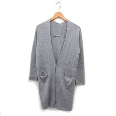 ビス ViS ニット ロング カーディガン 無地 アクリル M グレー 灰 /FT22