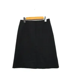 コムサイズム COMME CA ISM 台形 スカート ミニ ウール ストライプ M ブラック 黒 /KT8