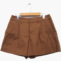 スピック&スパン Spick&Span ショート パンツ ウール 毛 無地 シンプル タック 36 ブラウン 茶 /HT29