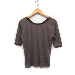 フリークスストア FREAKS STORE ニット カットソー Tシャツ 半袖 ボートネック Vバック F ブラウン 茶 /FT44