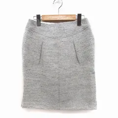 アダムエロペ Adam et Rope' タイトスカート ミニ サイドスリット ウール混 起毛 36 ライトグレー /FT37