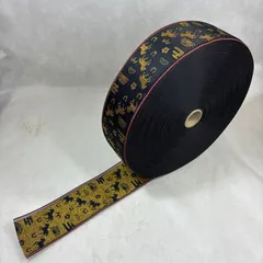 干支金運駿黒ブラック2m 高級畳へり畳ヘリ畳縁生地着物髪飾りバッグ帯衣装和太鼓