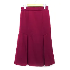 エニィスィス エニシス anySiS フレア スカート ロング ミモレ丈 無地 シンプル タック 3 レッドパープル 赤紫 /HT19