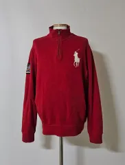 100)POLO RALPH LAUREN(ポロラルフローレン) 正規品 ビックロゴ ハーフジップ 長袖Tシャツ