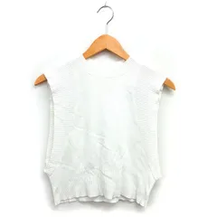 スタイルミキサー STYLEMIXER ニット セーター リブ ストレッチ クルーネック コットン 綿 バックオープン 半袖 F 白 ホワイト /NT30