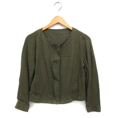 ビス ViS ジャンパー ブルゾン アウター クロップド ジップアップ コットン混 L カーキ /NT17