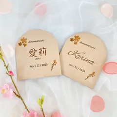 ひな祭り　名前札　雛人形　ひなまつり　雛祭り　初節句　桃の節句　命名札　命名書　木札　木製