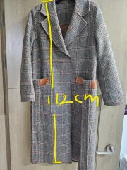 新品 55 66 CHECK ロングコート 丈 112cm