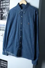 (XL-2XL) ポロラルフローレン シャツ オーバーサイズ デニム -16FBB
