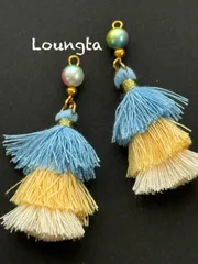 4133タッセルピアス フリンジピアス パールピアス