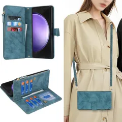 Jaorty グーグルピクセル Google pixel 7A対応スマホケース ケース手帳型 携帯カバー 財布型 大容量 合成PU ファスナー付き スタンド機能 取り外し自由 小銭入れ-ネイビー