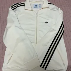 アディダス アイボリー 3本線 トラックジャージ ユニセックス Sサイズ