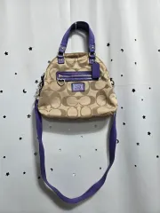 COACH シグネチャー ショルダーバッグ トートバッグ パープル