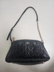 コーチ ブラック キルティング ショルダーバッグ/トートバッグ