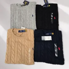 新品/正規品/特価 ポロ ユニセックス ケーブル編み ラウンドニット