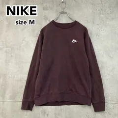 NIKE ナイキ クルーネック スウェット BV2663-203 Mサイズ ブラウン 茶色 ボルドー ワンポイント ロゴ 刺繍 裏起毛 トレーナー トップス ストリート スポーツ カジュアル ★ ◆■