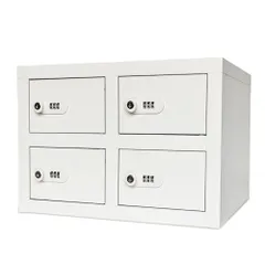 貴重品ロッカー 小型 鍵付きダイヤル錠 4人用 ロッカー 金庫セキュリティキャビネット 保管庫 連結式 ダイヤル錠 金庫 小物収納 管理キー付き 防犯 貴重品入れ 業務用 家庭用 パスワード式 (2列2段 4人用) [並行輸入品]★m