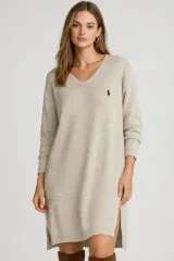 新品 ポロラルフローレン Vネック ニット ONE PIECE ベージュ