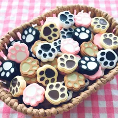 【1005】100個 デコパーツ ミニチュア 肉球 ねこ ミックス まとめ売り